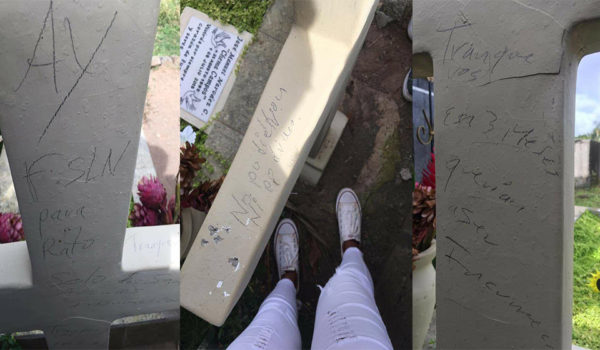 Madre denuncia que fanáticos orteguistas hicieron pintas en la tumba de su hijo asesinado en las protestas