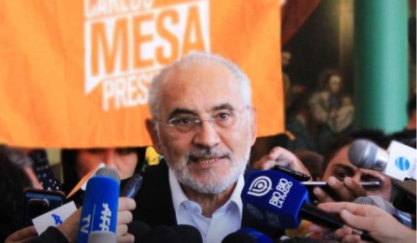 Opositor Carlos Mesa rechaza una auditoría electoral entre gobierno de Bolivia y la OEA