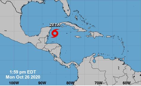 Tormenta tropical Zeta se convierte en huracán en su camino hacia el caribe mexicano