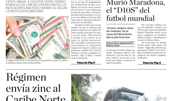 Portada impresa 26-11-2020