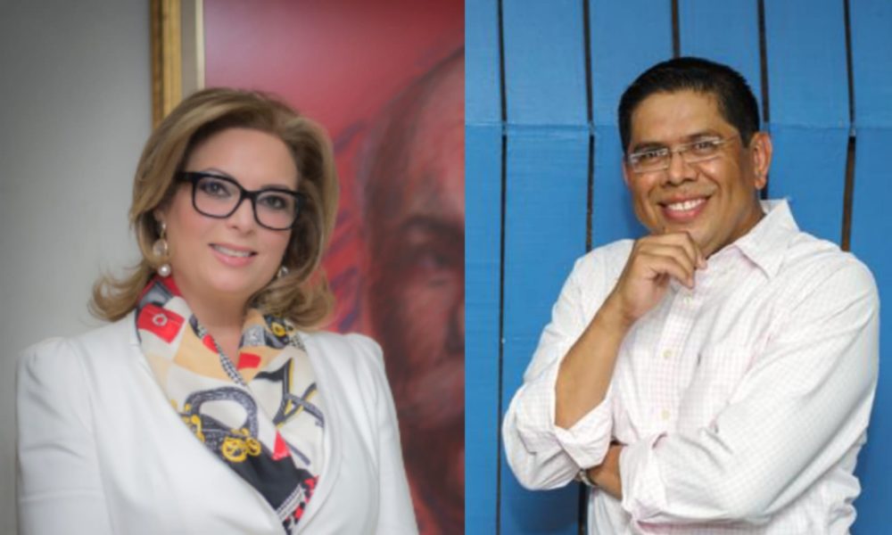 La exdiputada María Fernanda Flores y el periodista deportivo Miguel Mendoza. LA PRENSA