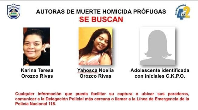 El TAM confirmó la sentencia de 28 años de prisión para las hermanas Karina y Yahoska Orozco Rivas. LA PRENSA/ Policía.