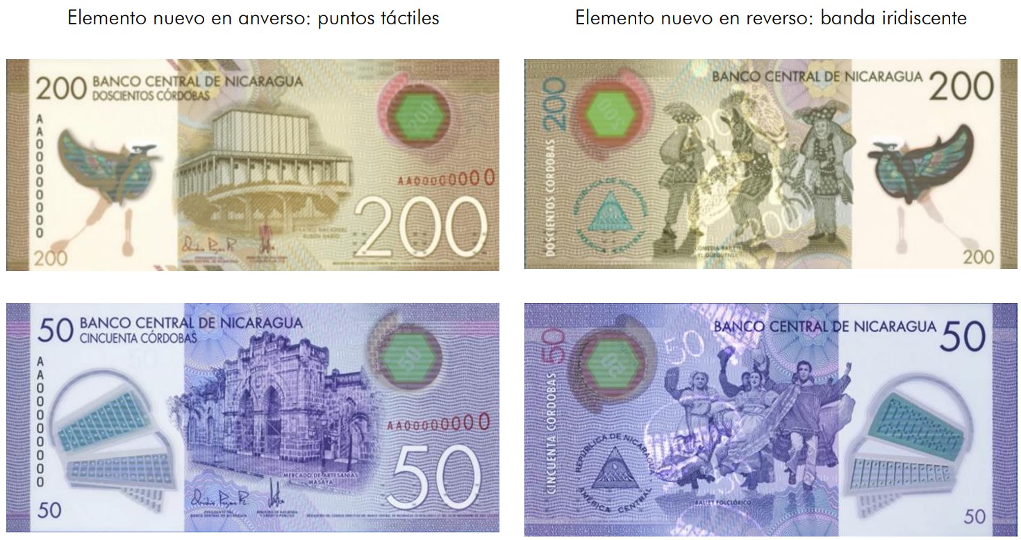 BCN anuncia la circulación de billetes de 50 y 200 córdobas con nuevos