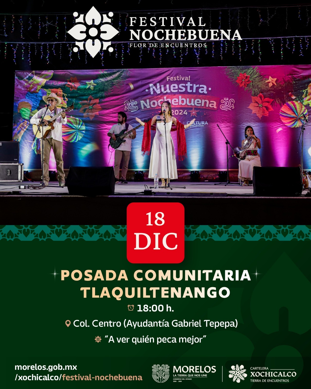 INVITA GOBIERNO DE MORELOS A POSADAS COMUNITARIAS EN MUNICIPIOS COMO PARTE DEL FESTIVAL NOCHEBUENA 2025