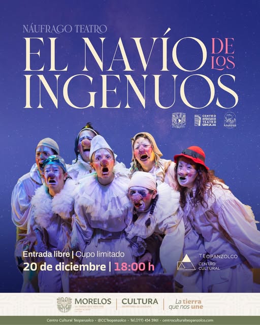 SE PRESENTARÁ EL NAVÍO DE LOS INGENUOS EN EL CENTRO CULTURAL TEOPANZOLCO