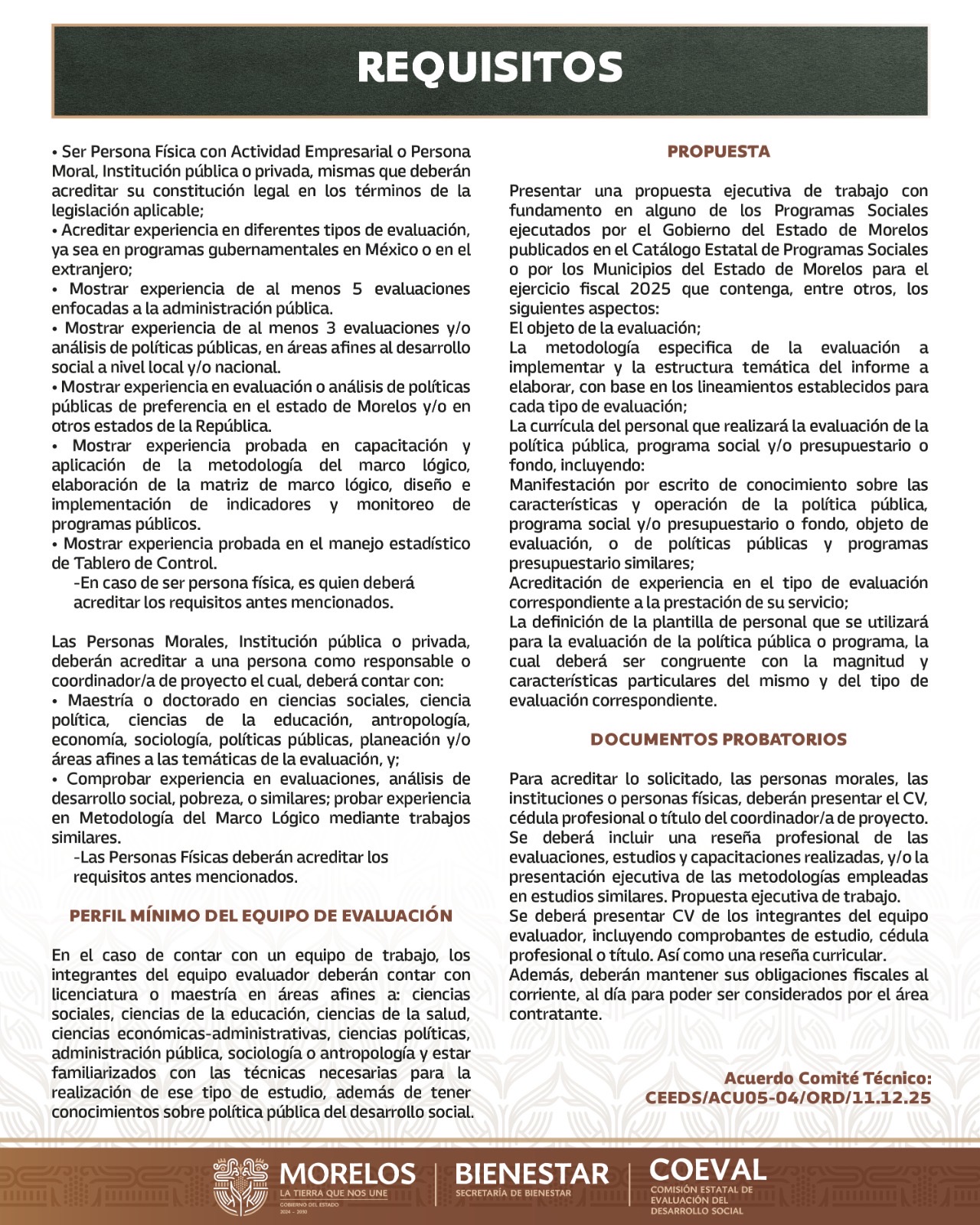 LANZA COEVAL CONVOCATORIA PARA INTEGRAR CATÁLOGO ESTATAL DE EVALUADORES EXTERNOS