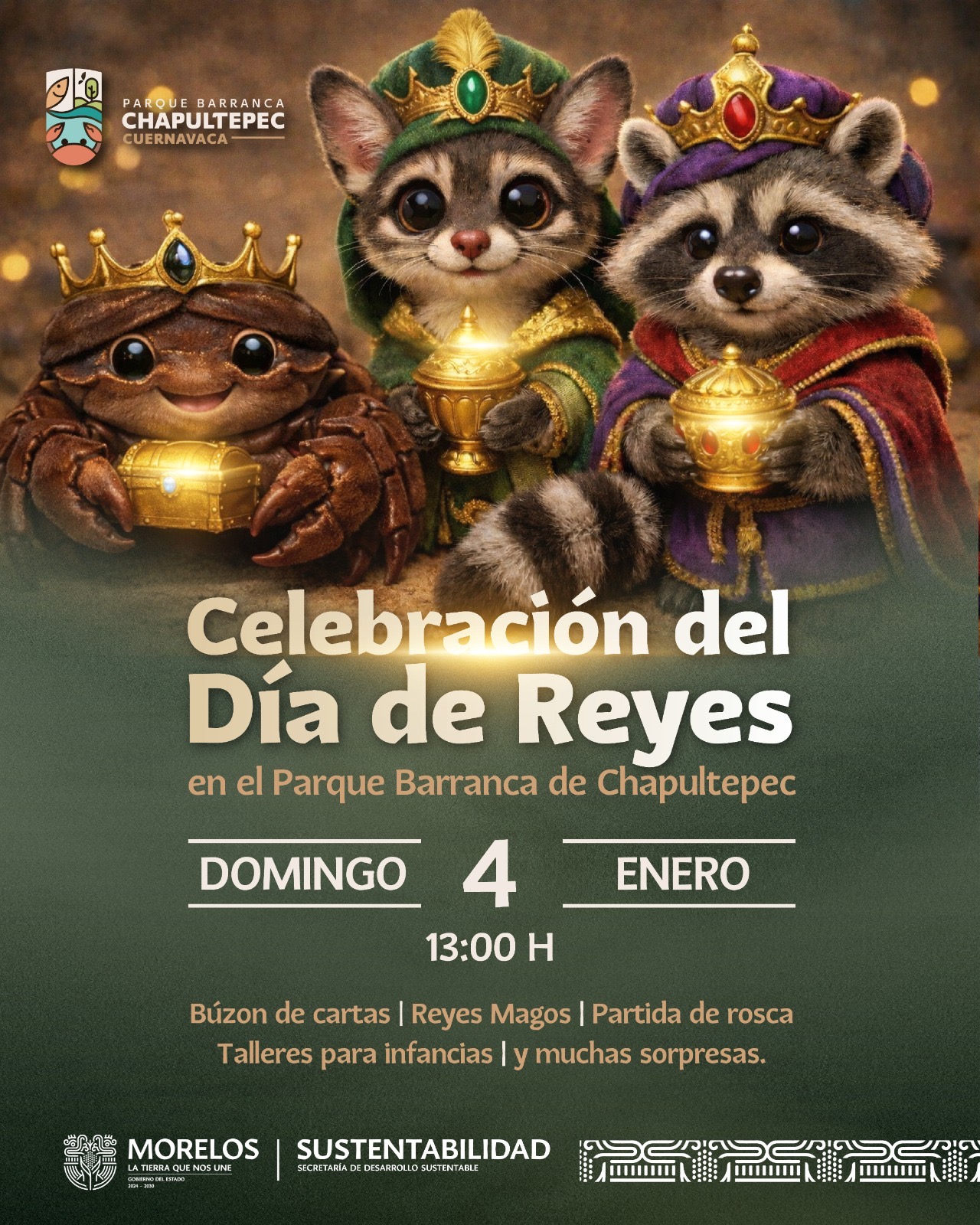 INVITA GOBIERNO DE MORELOS A CELEBRAR EL DÍA DE REYES EN FAMILIA EN EL PARQUE BARRANCA DE CHAPULTEPEC