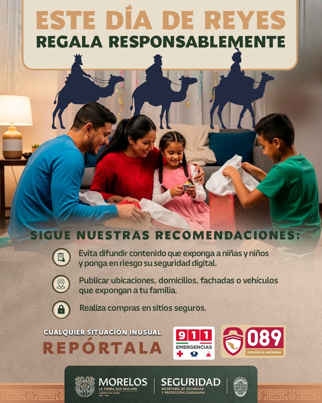 EMITE GOBIERNO DE MORELOS RECOMENDACIONES PARA CELEBRAR EL DÍA DE REYES DE FORMA SEGURA Y RESPONSABLE