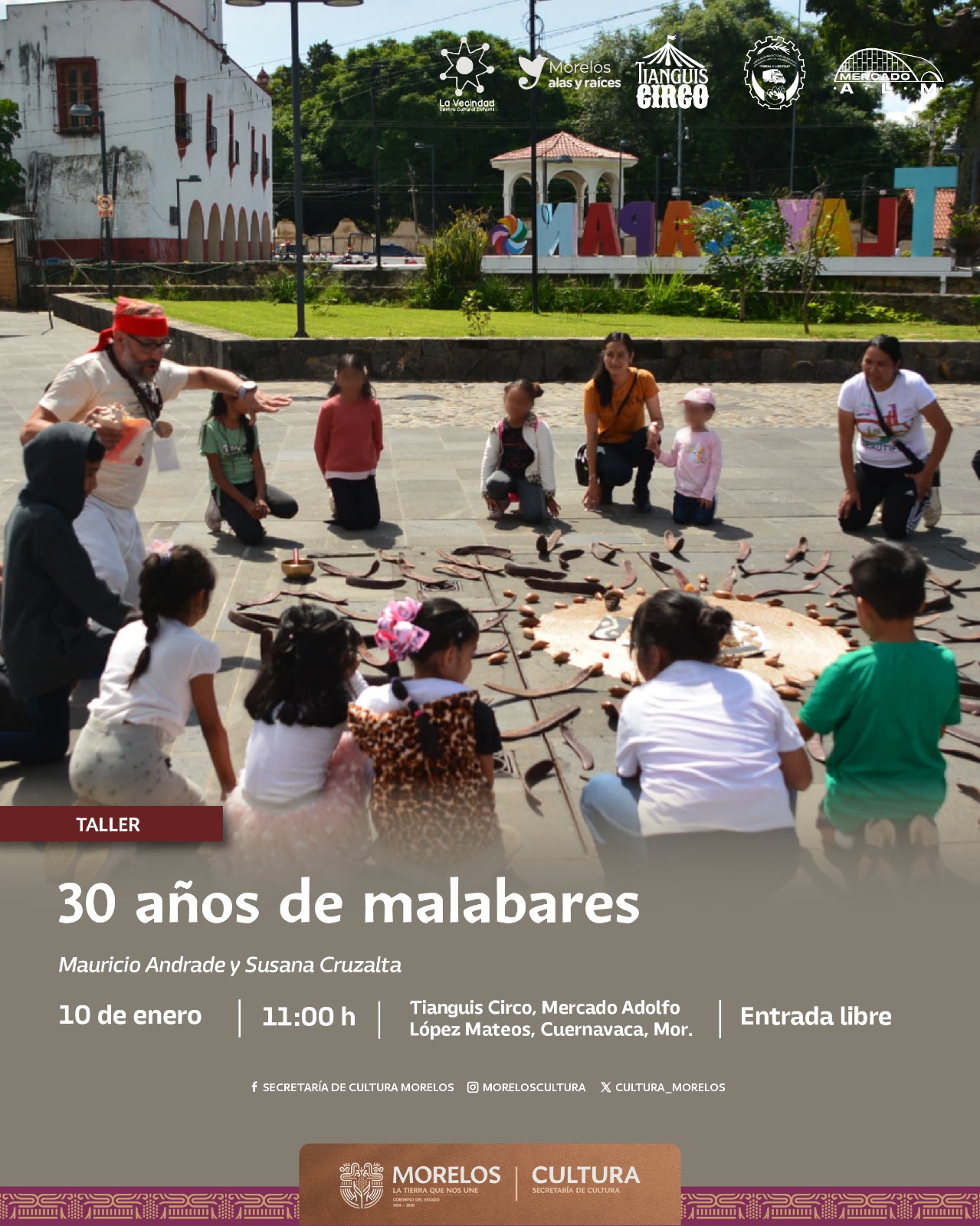 INVITA SECRETARÍA DE CULTURA A CELEBRAR “30 AÑOS DE MALABARES” EN EL TIANGUIS CIRCO DEL MERCADO ADOLFO LÓPEZ MATEOS