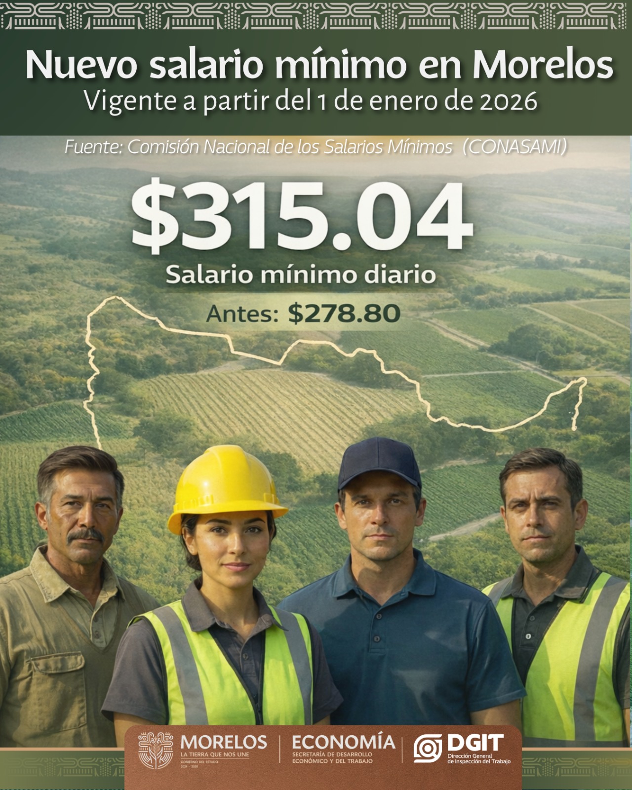 MEJORA INGRESO DE LAS Y LOS TRABAJADORES DE MORELOS CON AUMENTO AL SALARIO MÍNIMO