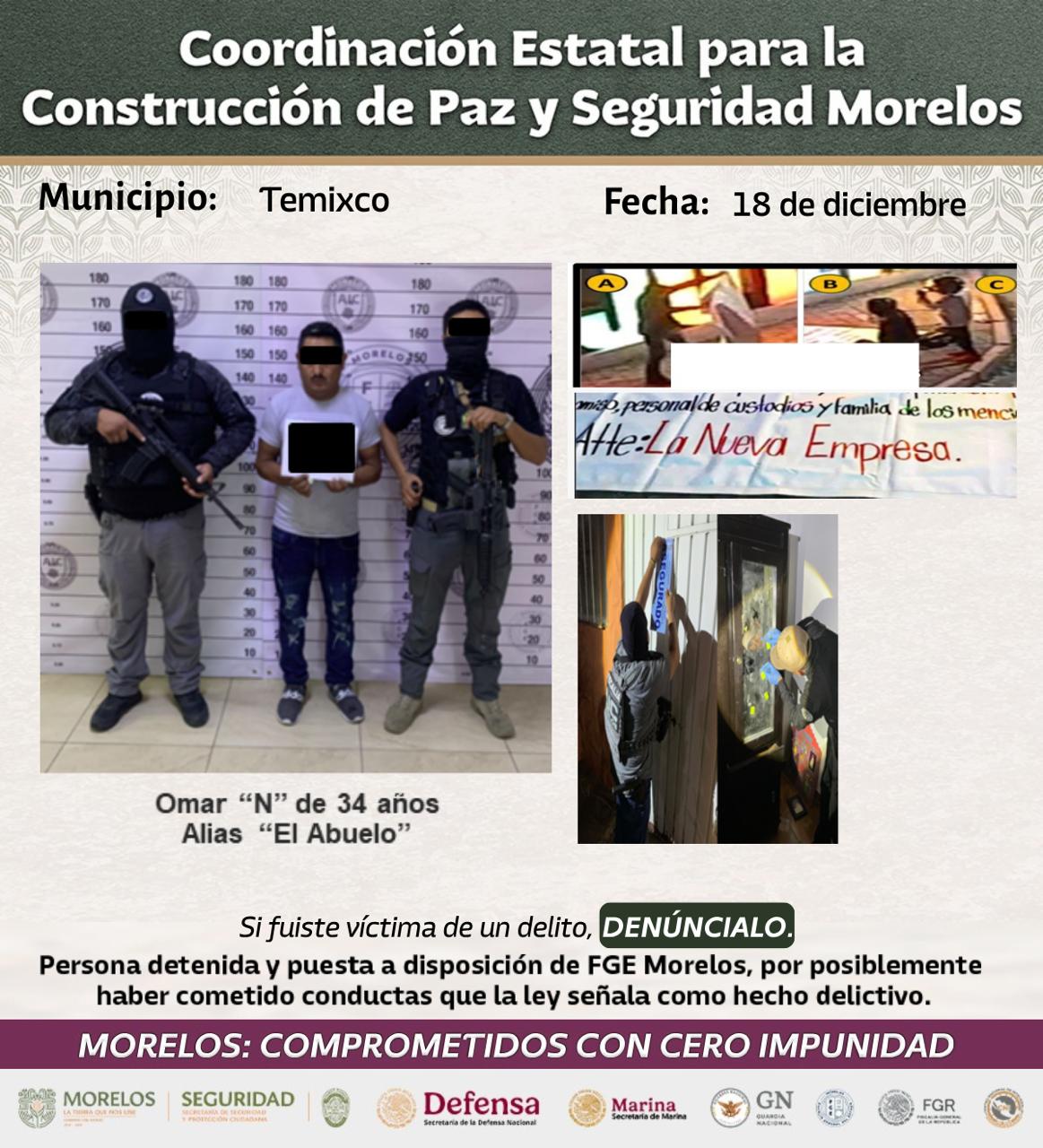 DAN RESULTADOS ARCOS DE SEGURIDAD PARA DETENCIÓN DE GENERADORES DE VIOLENCIA EN MORELOS