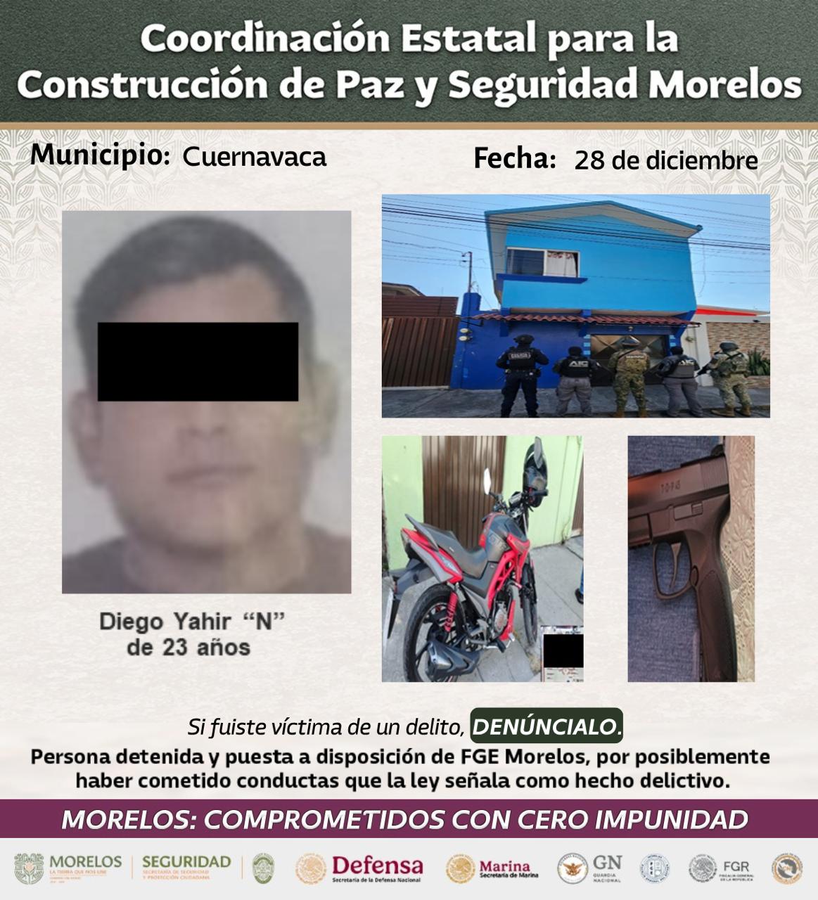 DAN RESULTADOS ARCOS DE SEGURIDAD PARA DETENCIÓN DE GENERADORES DE VIOLENCIA EN MORELOS
