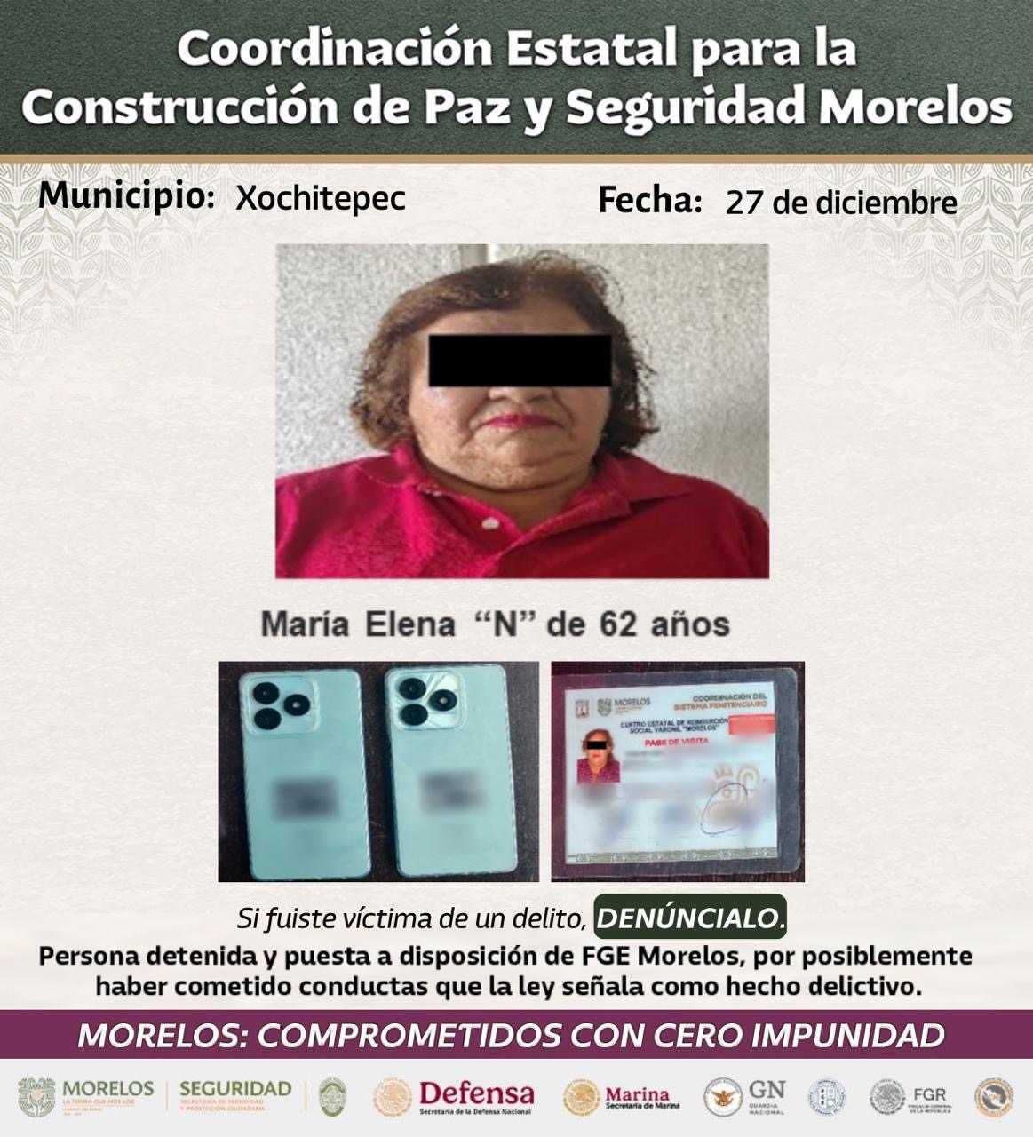 CONTINÚAN DETENCIONES RELEVANTES EN LA REGIÓN ORIENTE DE MORELOS, COMO PARTE DE LA ESTRATEGIA NACIONAL CONTRA LA EXTORSIÓN