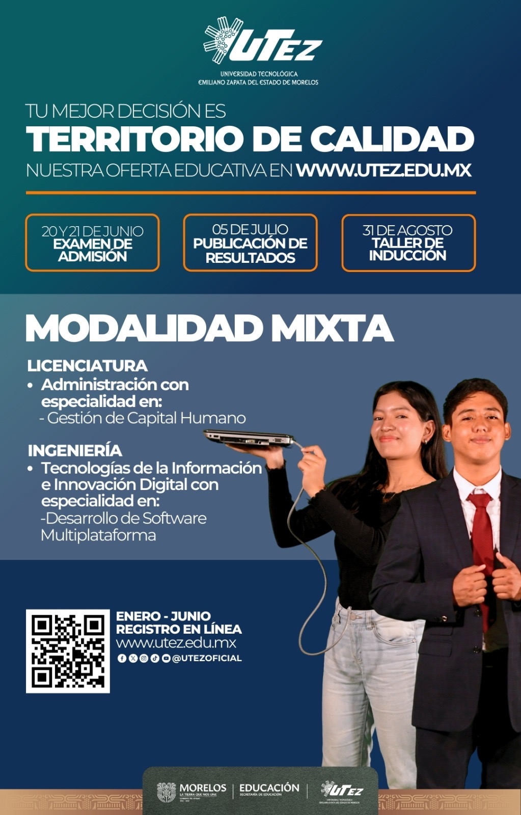CUENTA UTEZ CON AMPLIA OFERTA EDUCATIVA PARA ESTUDIANTES DE NUEVO INGRESO