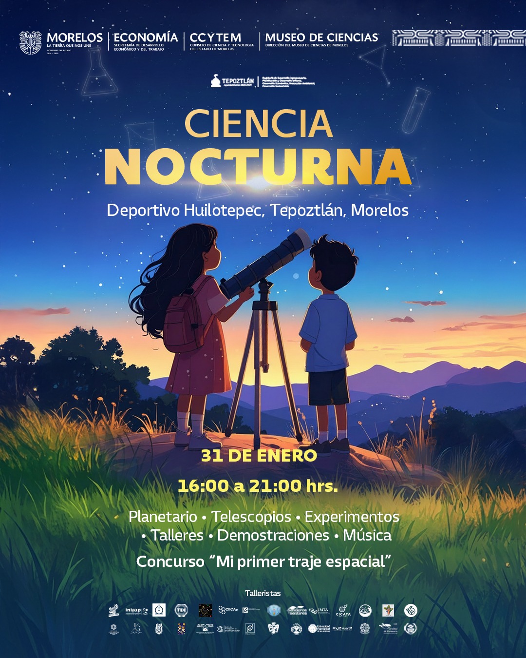 ACERCA GOBIERNO DE MORELOS LA CIENCIA A LA COMUNIDAD CON EXPERIENCIA NOCTURNA EN TEPOZTLÁN