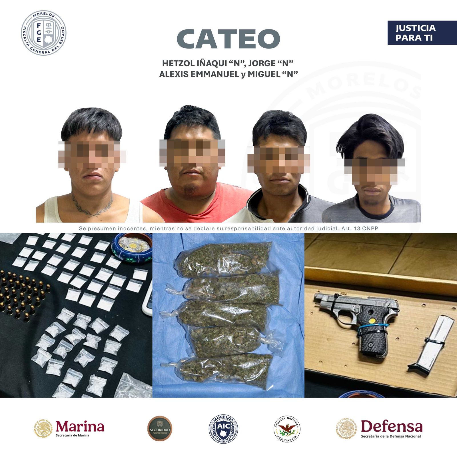 CATEA COE DOS VIVIENDAS, PRESUNTAMENTE UTILIZADAS PARA LA DISTRIBUCIÓN DE DROGAS EN EMILIANO ZAPATA