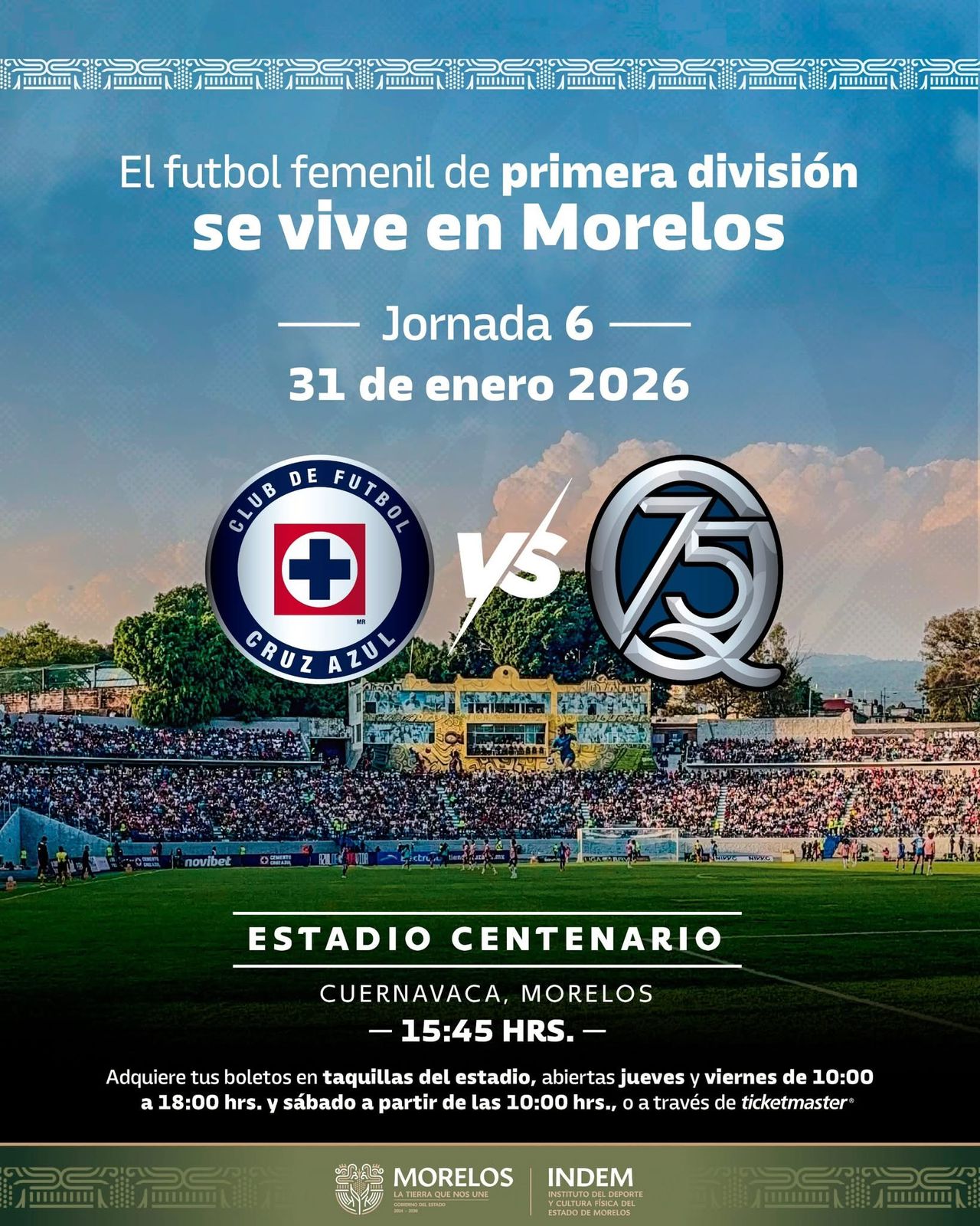 CONVOCA CARLOS HERMOSILLO A LA AFICIÓN MORELENSE A VIVIR EL CRUZ AZUL VS QUERÉTARO EN EL ESTADIO CENTENARIO