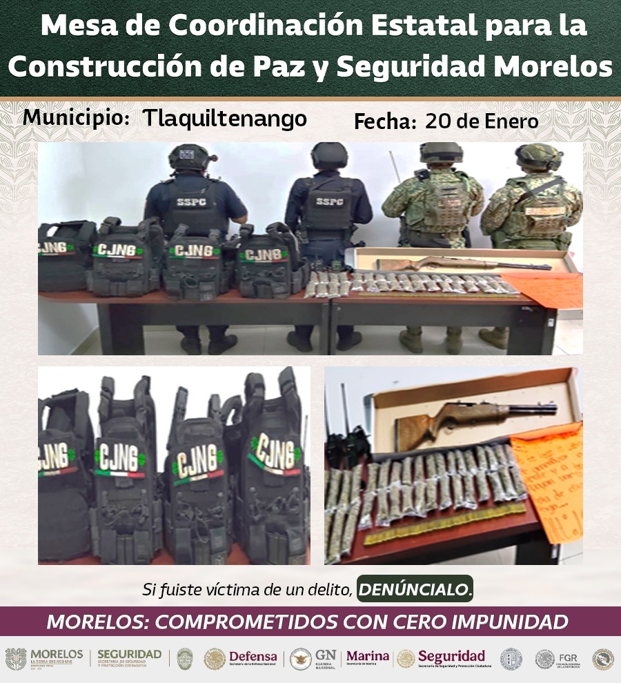 DETIENEN INTEGRANTES DE LA MESA DE COORDINACIÓN ESTATAL PARA LA CONSTRUCCIÓN DE PAZ Y SEGURIDAD A 23 GENERADORES DE VIOLENCIA