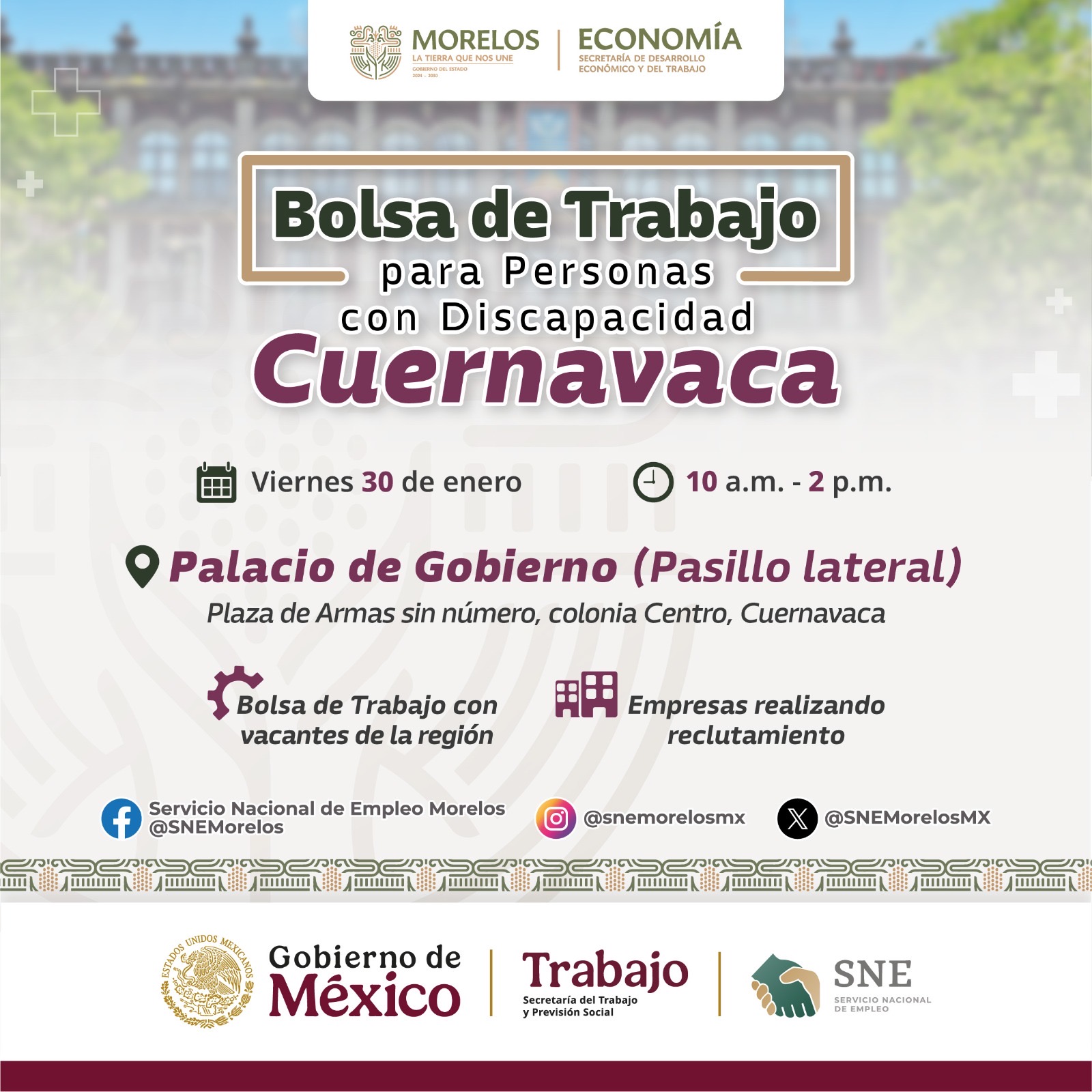 IMPLEMENTA GOBIERNO DE MORELOS ACCIONES DE INCLUSIÓN LABORAL PARA PERSONAS CON DISCAPACIDAD