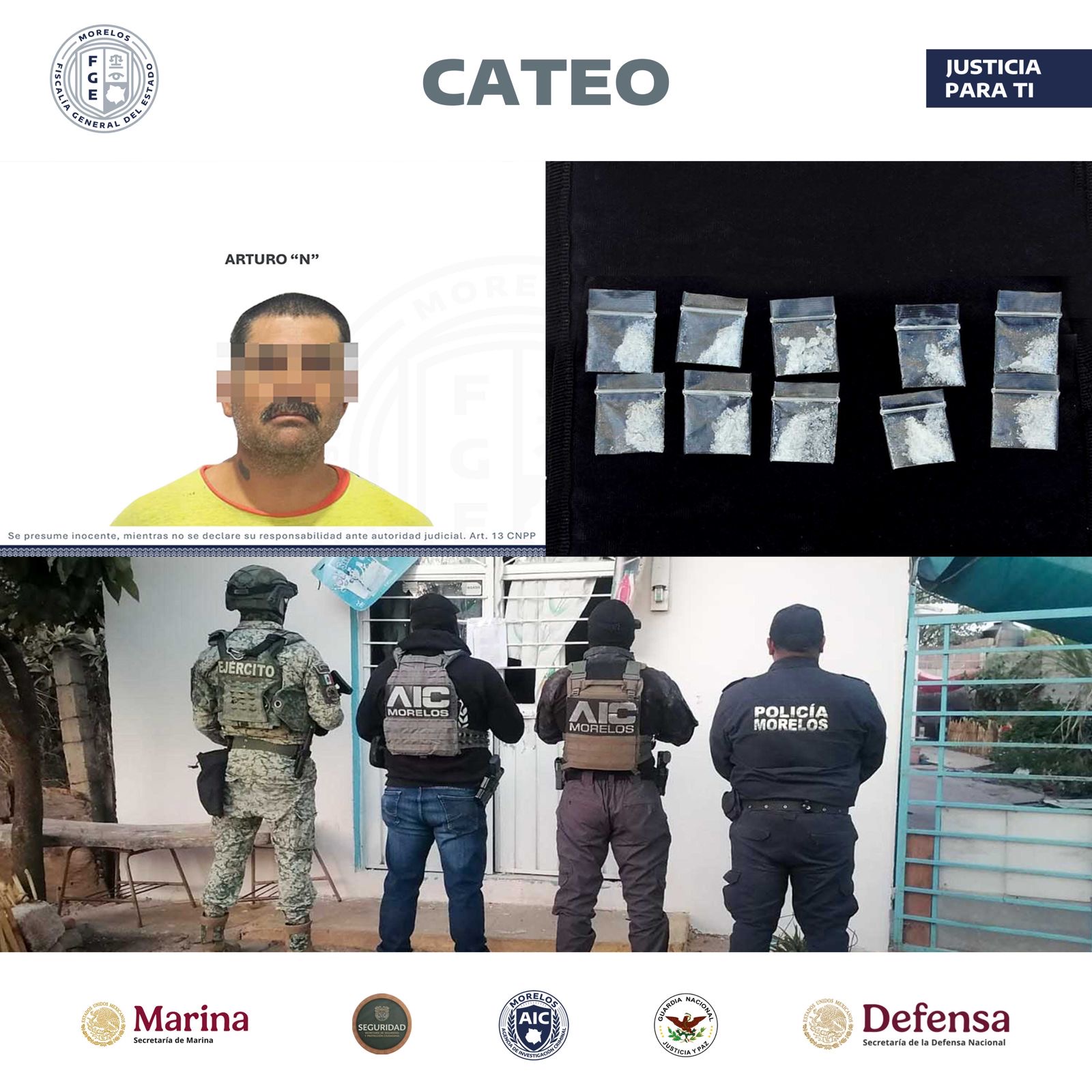 CATEAN UNA VIVIENDA, PRESUNTAMENTE RELACIONADA CON LA VENTA DE DROGAS EN YECAPIXTLA