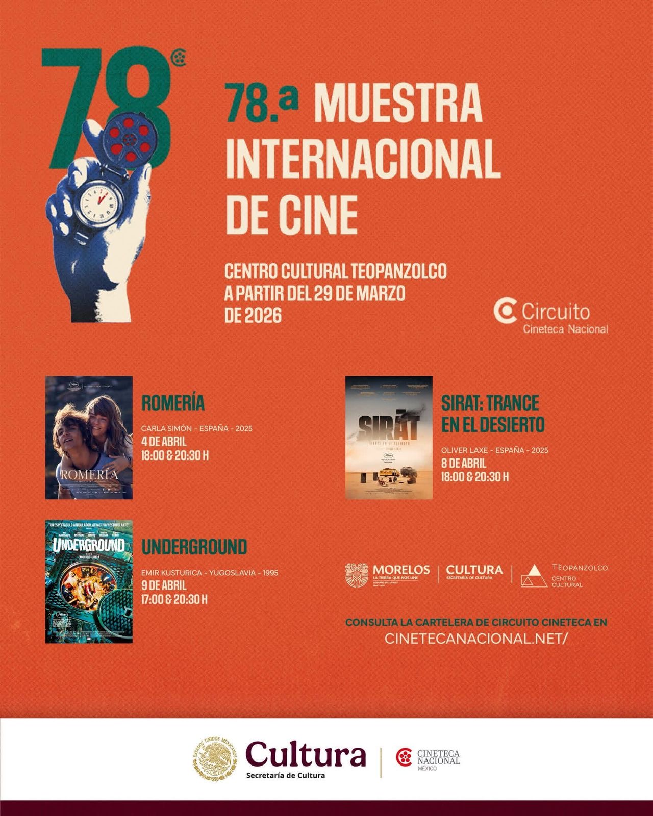 LLEGA MUESTRA DE LA CINETECA AL CENTRO CULTURAL TEOPANZOLCO