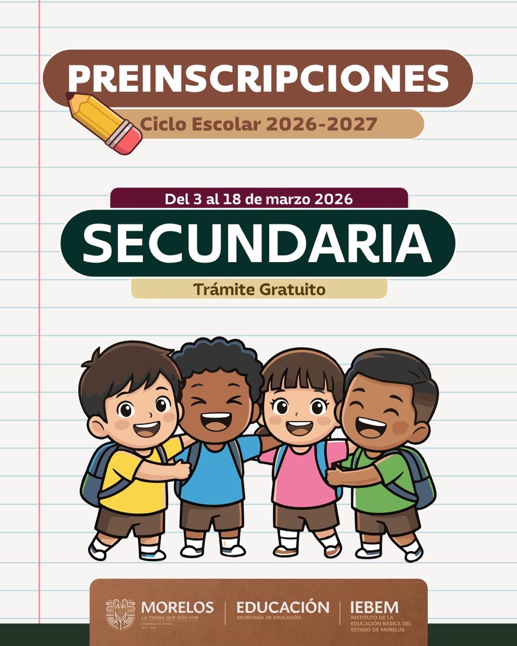 INICIAN PREINSCRIPCIONES PARA SECUNDARIA EN MORELOS