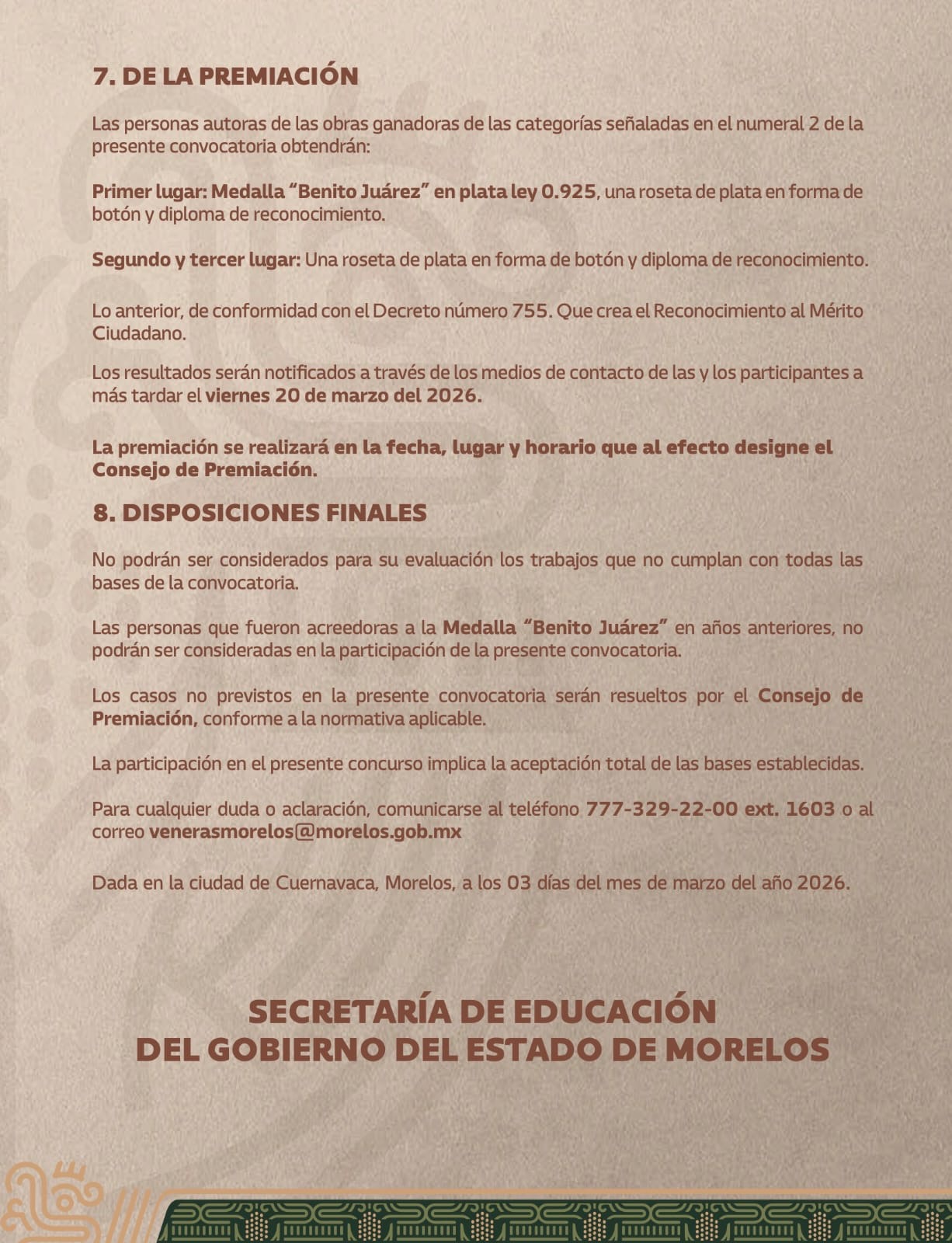 INVITA GOBIERNO DE MORELOS A ESTUDIANTES Y DOCENTES A PARTICIPAR EN EL CONCURSO ESTATAL DE PINTURA “JUÁREZ VIVE EN MORELOS”