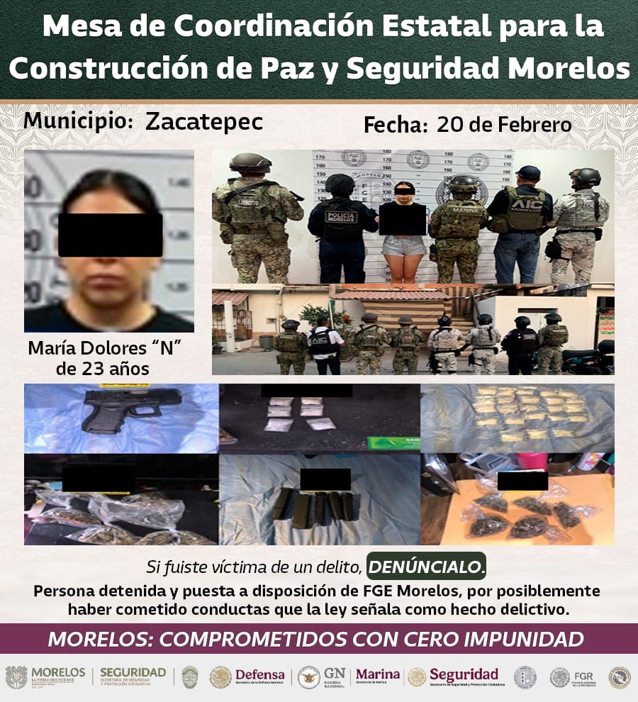 MEDIANTE OPERATIVOS INTERINSTITUCIONALES FUERON ASEGURADOS 28 GENERADORES DE VIOLENCIA EN MORELOS