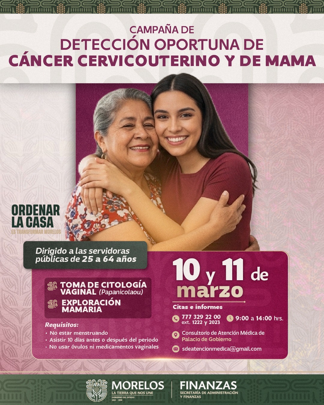 ACERCAN SERVICIOS ESPECIALIZADOS PARA LA SALUD DE LAS TRABAJADORAS DEL GOBIERNO DE MORELOS