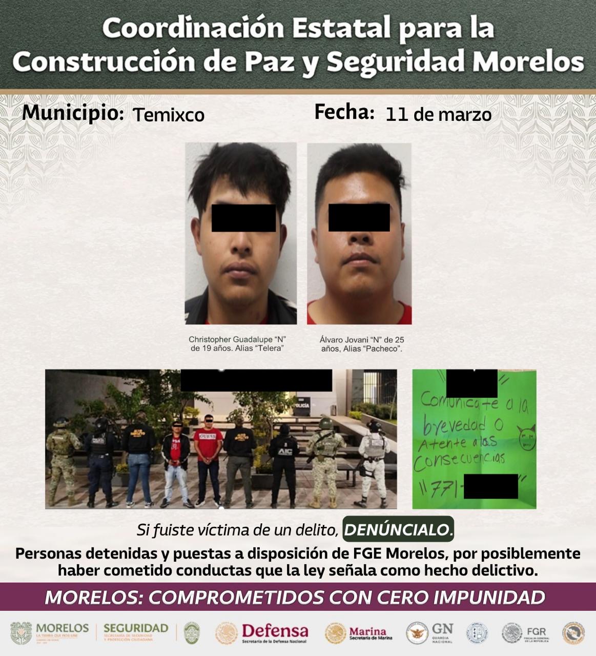 INFORMA SSPC DETENCIÓN DE 20 GENERADORES DE VIOLENCIA EN DIVERSAS ACCIONES DE COMBATE A LA DELINCUENCIA