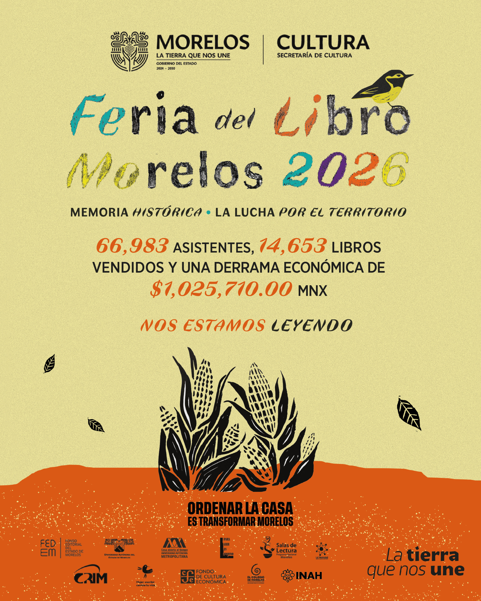 LOGRA FERIA DEL LIBRO MORELOS 2026 CIFRAS RÉCORD CON MÁS DE 66 MIL ASISTENTES