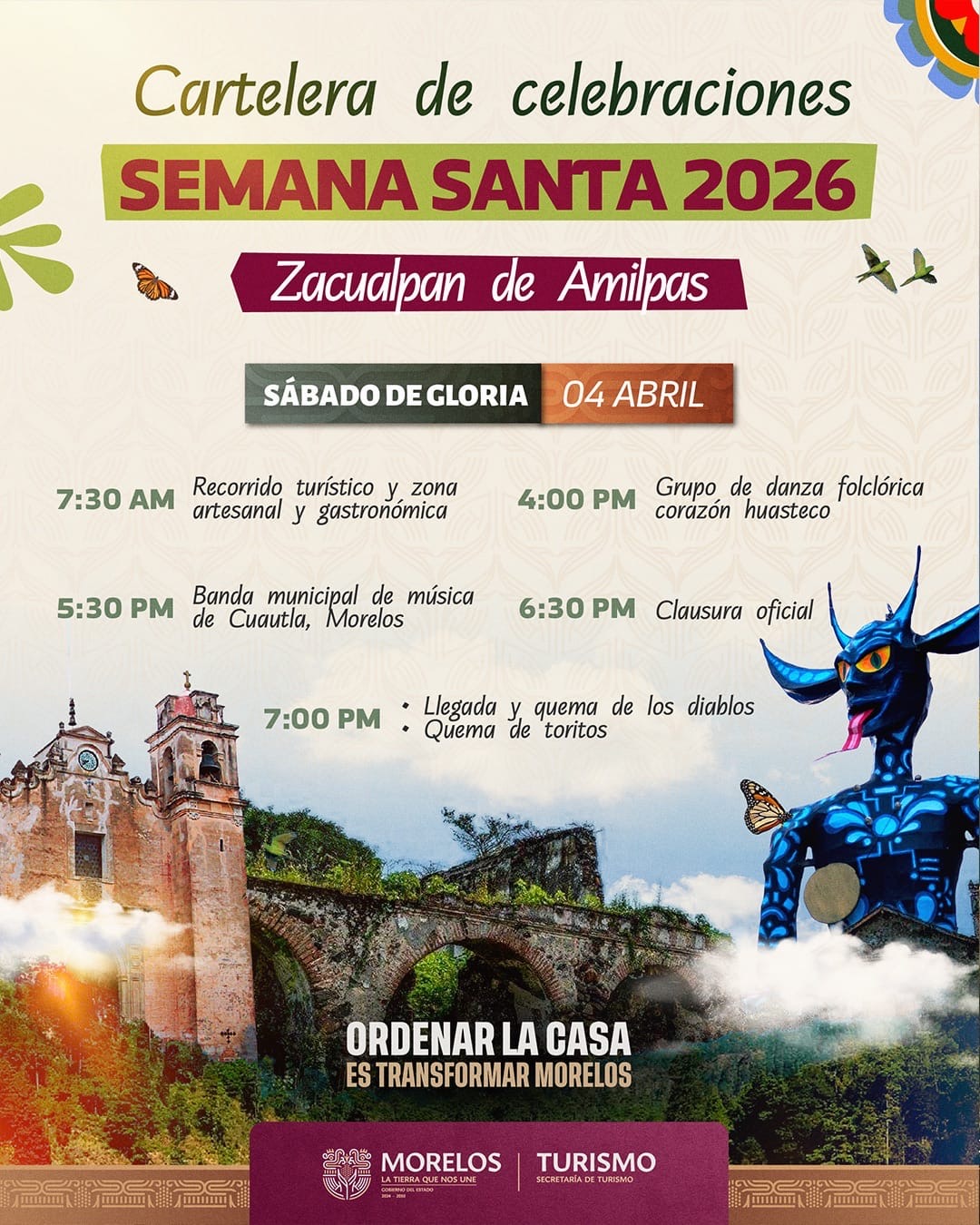 INVITA GOBIERNO ESTATAL A CONOCER EXPRESIONES DE FE Y TRADICIÓN DE LOS ALTOS DE MORELOS DURANTE SEMANA SANTA