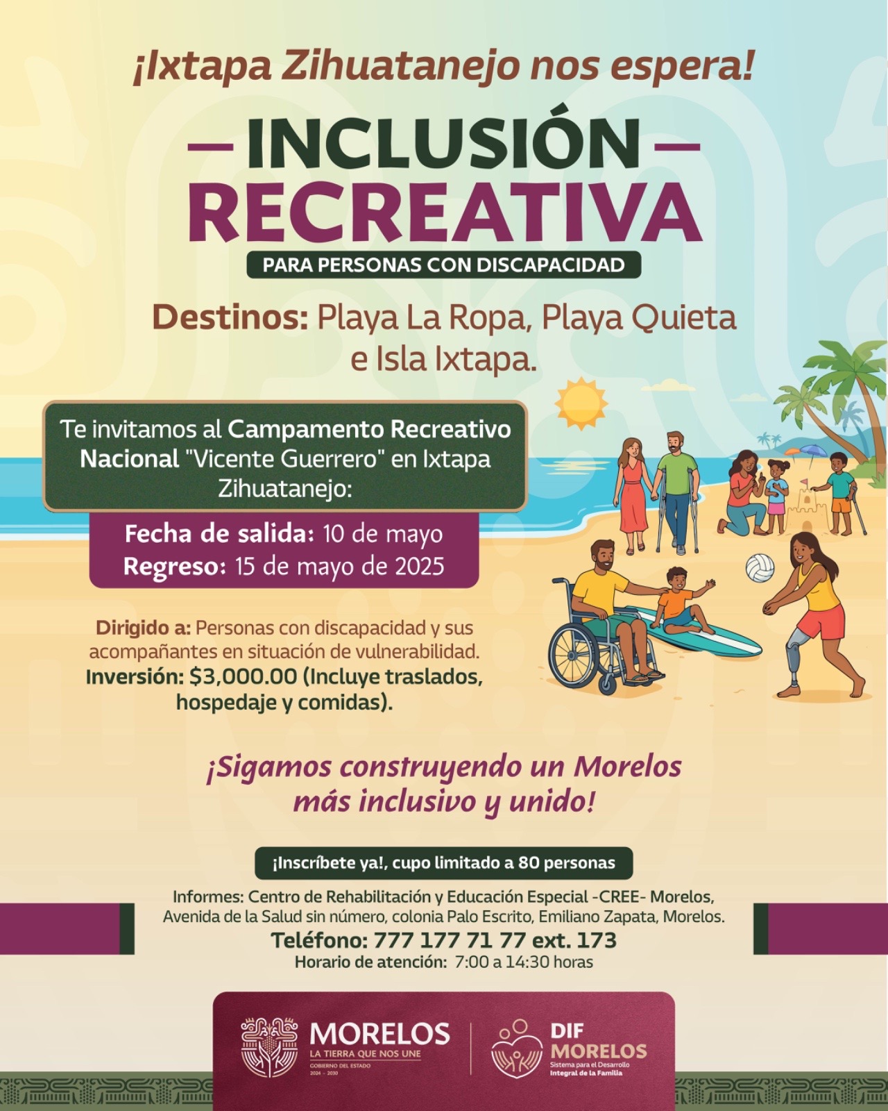 ABRE SEDIF CONVOCATORIA PARA CAMPAMENTO INCLUSIVO EN IXTAPA ZIHUATANEJO