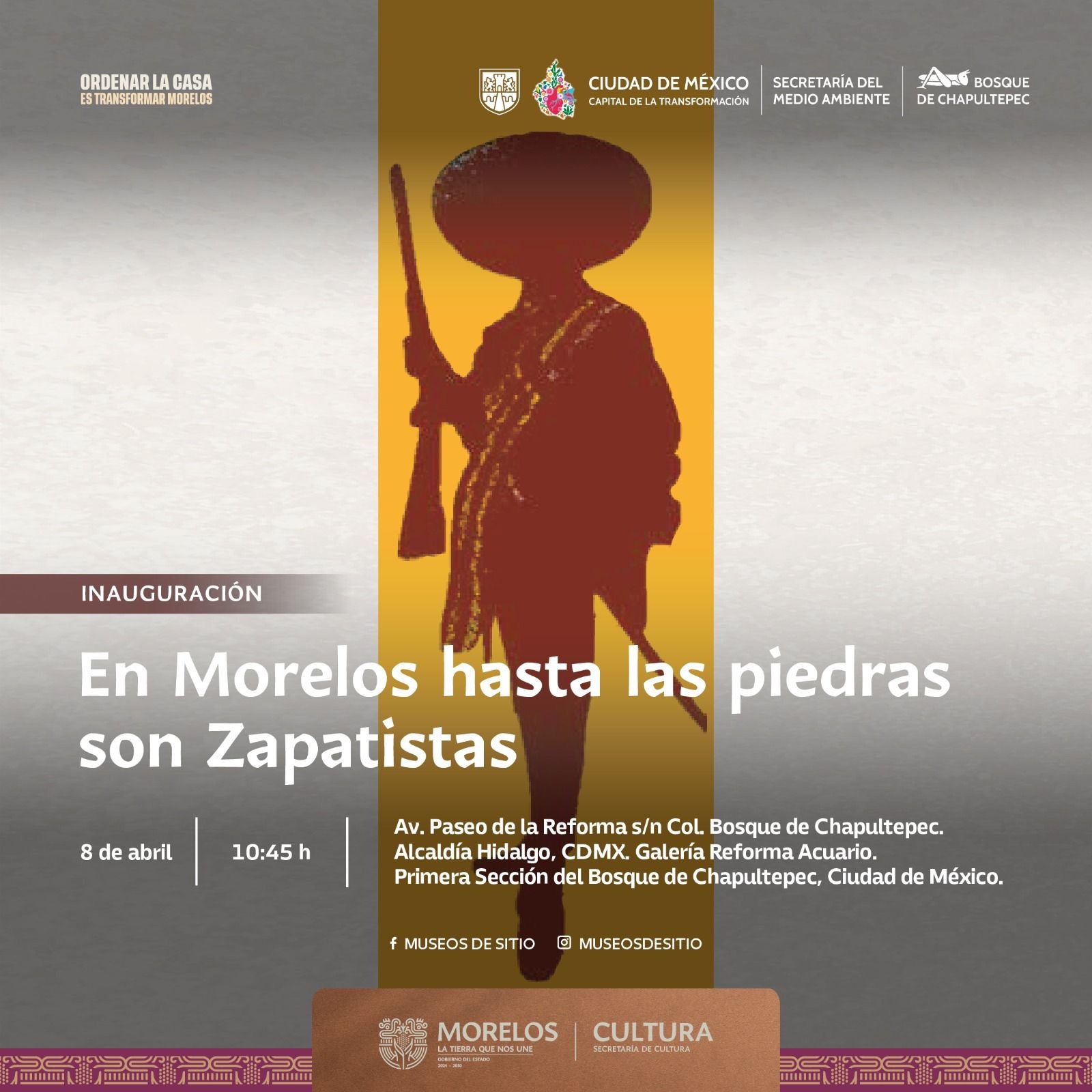 INVITA SECRETARÍA DE CULTURA A LA INAUGURACIÓN DE LA EXPOSICIÓN FOTOGRÁFICA “EN MORELOS HASTA LAS PIEDRAS SON ZAPATISTAS”, QUE SE EXHIBIRÁ EN LA CIUDAD DE MÉXICO