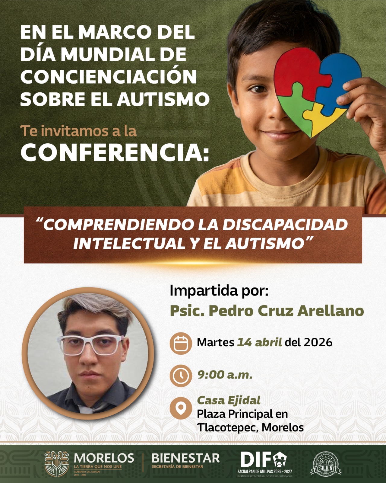 IMPULSA SECRETARÍA DE BIENESTAR CONFERENCIA SOBRE AUTISMO EN ZACUALPAN DE AMILPAS
