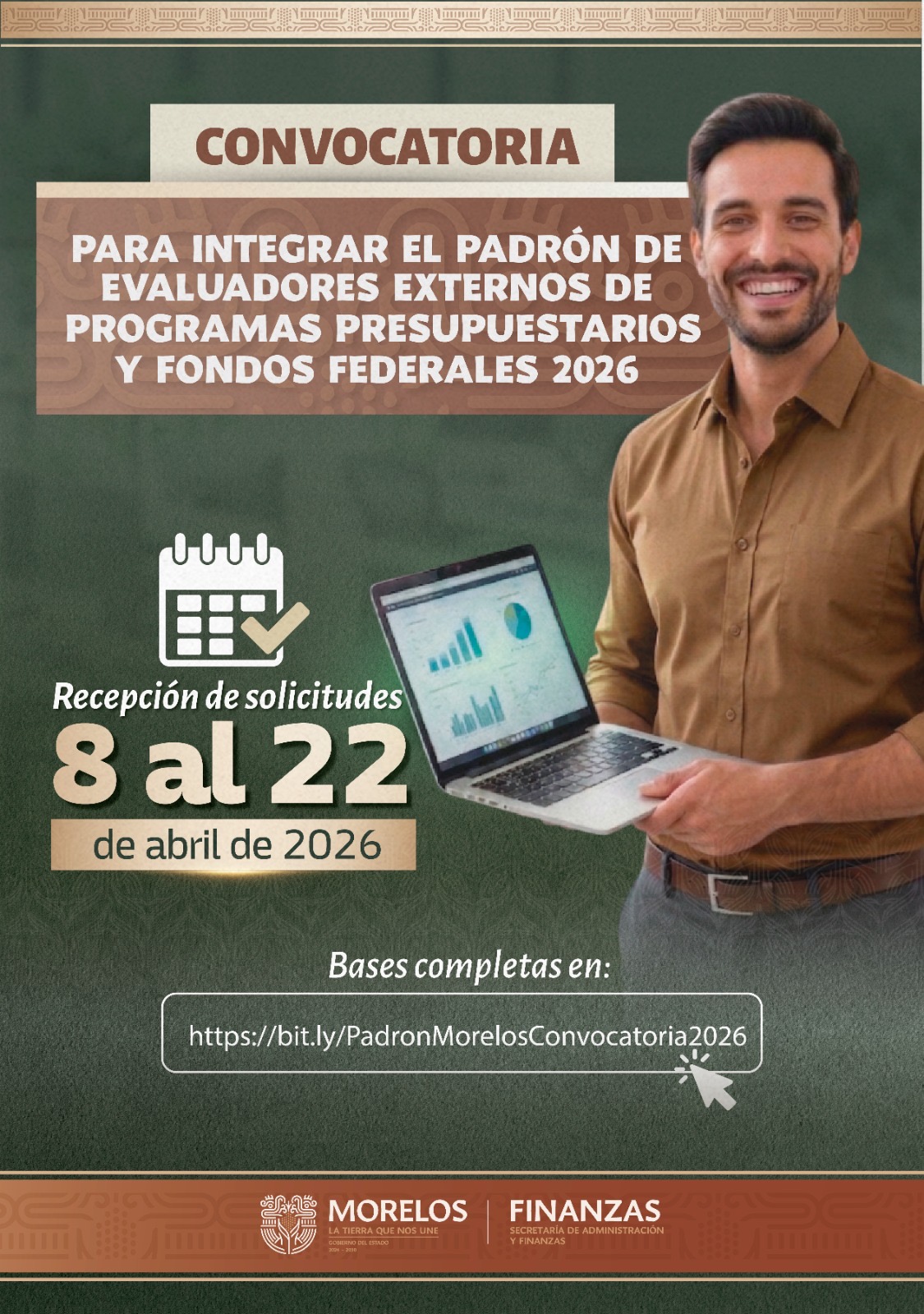 CONVOCA SECRETARÍA DE ADMINISTRACIÓN Y FINANZAS A INTEGRARSE AL PADRÓN DE EVALUADORES EXTERNOS 2026