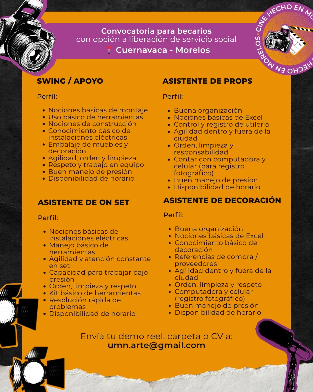 SE IMPULSA EN MORELOS FORMACIÓN DE TALENTO LOCAL PARA PRODUCCIÓN CINEMATOGRÁFICA