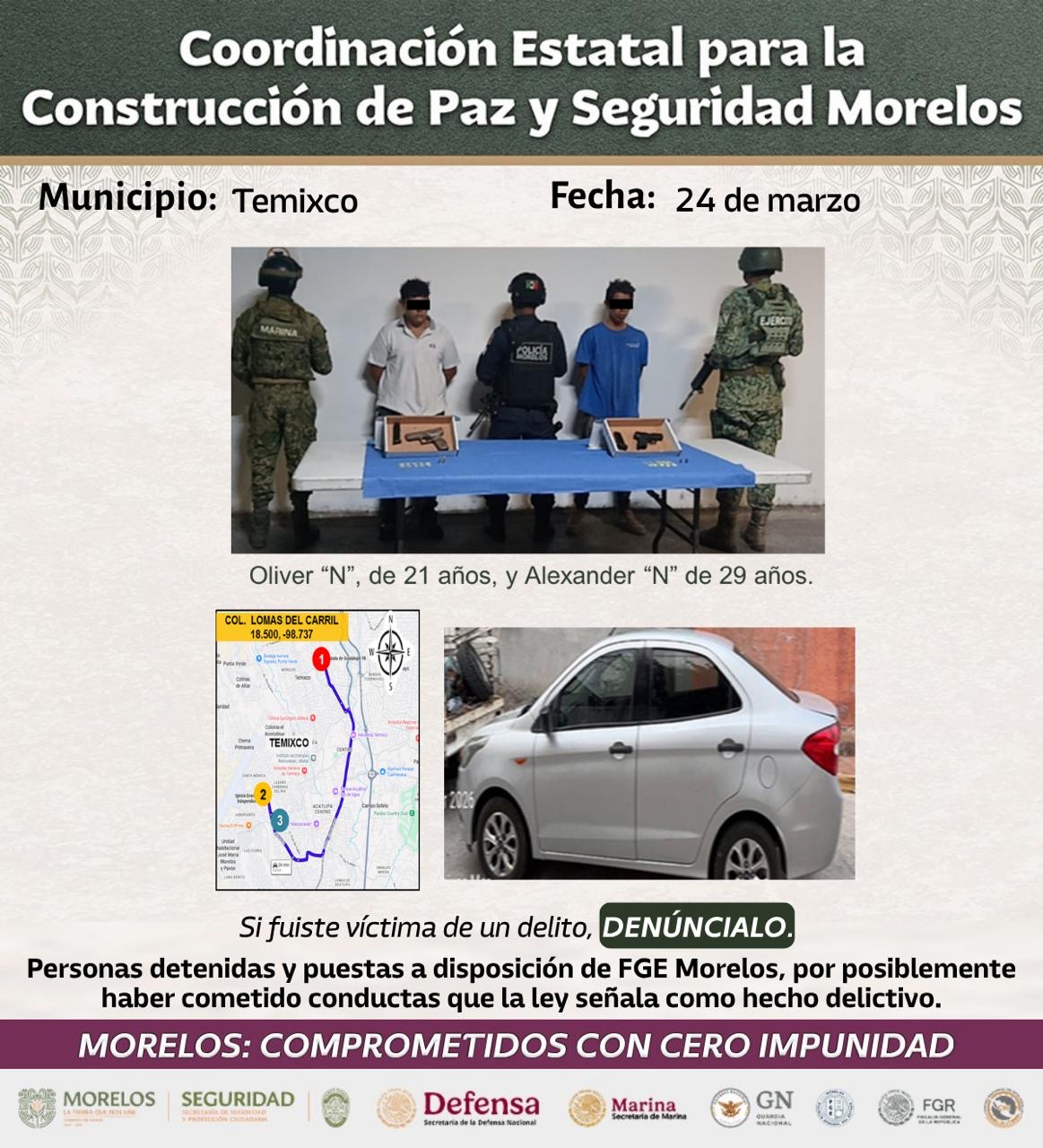 ASEGURAN AUTORIDADES DE LA MESA DE CONSTRUCCIÓN DE PAZ Y SEGURIDAD A 31 PERSONAS, UNA LANZA GRANADAS, 8 ARMAS LARGAS Y 11 ARMAS CORTAS
