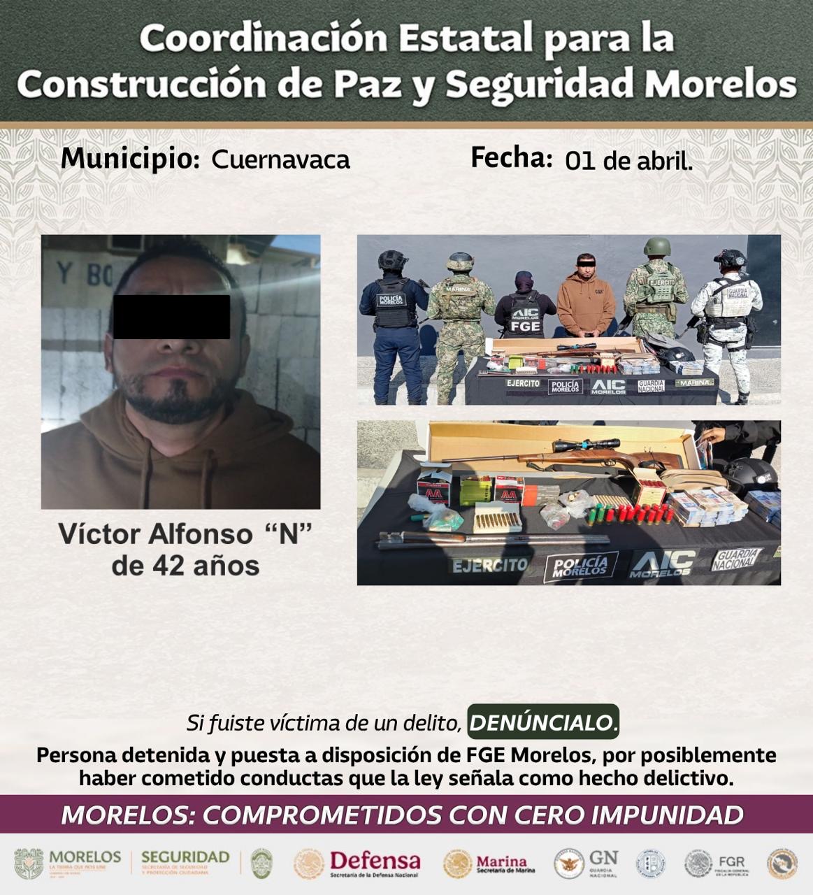 ASEGURAN AUTORIDADES DE LA MESA DE CONSTRUCCIÓN DE PAZ Y SEGURIDAD A 31 PERSONAS, UNA LANZA GRANADAS, 8 ARMAS LARGAS Y 11 ARMAS CORTAS