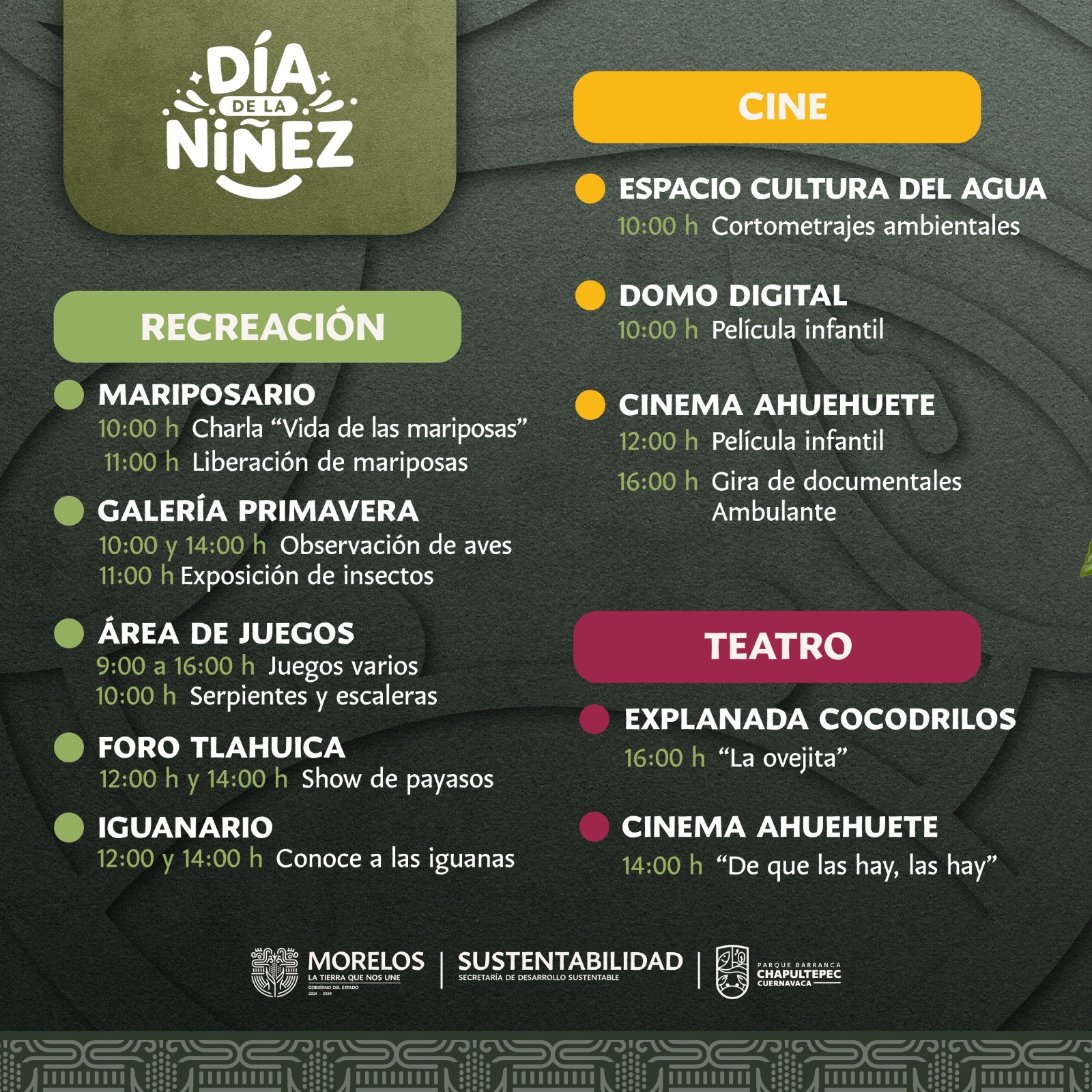 INVITA SDS A CELEBRAR EL DÍA DE LA NIÑEZ CON ACTIVIDADES GRATUITAS EN EL PARQUE BARRANCA DE CHAPULTEPEC