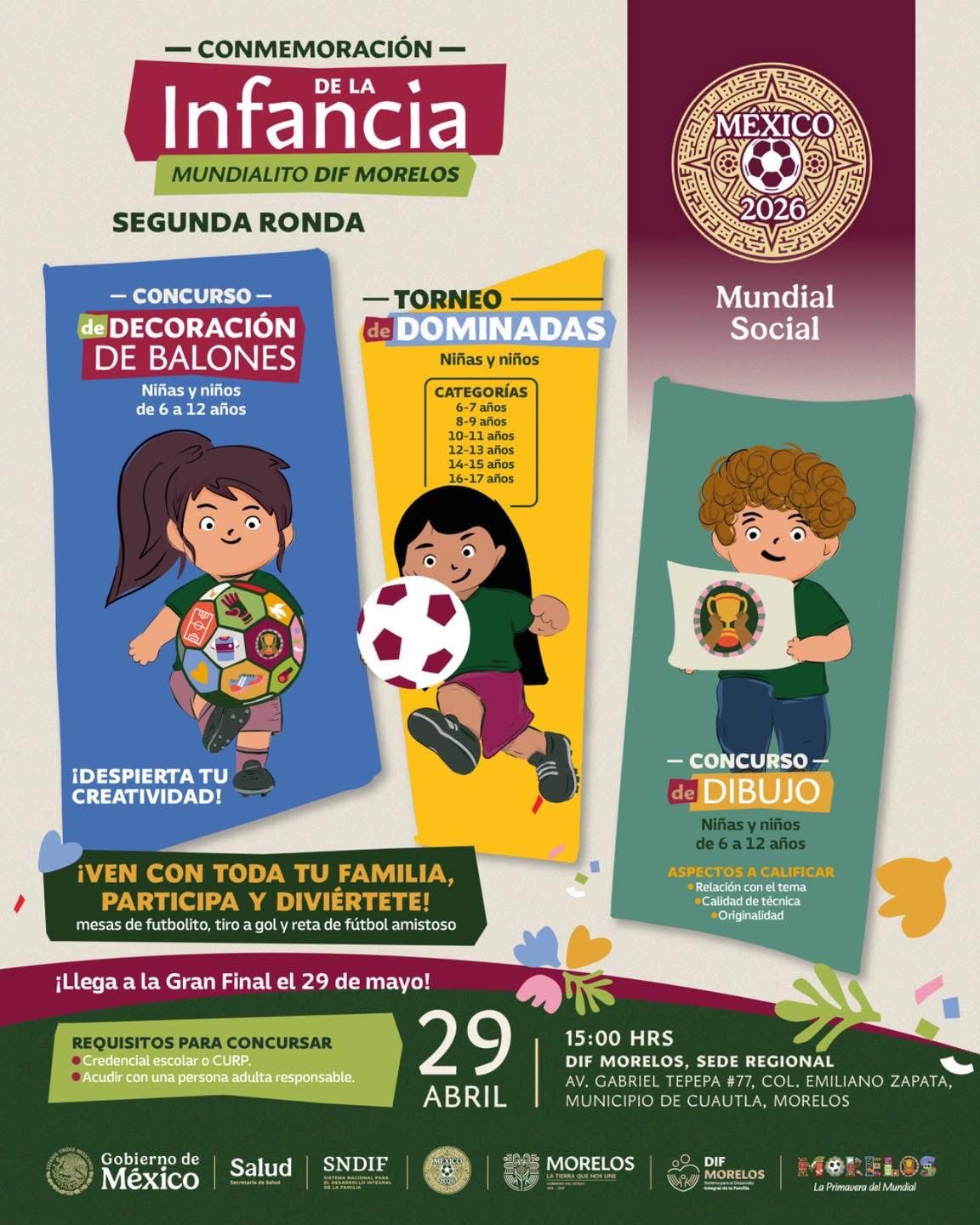 EXHORTA SEDIF A LA CONMEMORACIÓN DE LA INFANCIA EL PRÓXIMO 29 DE ABRIL