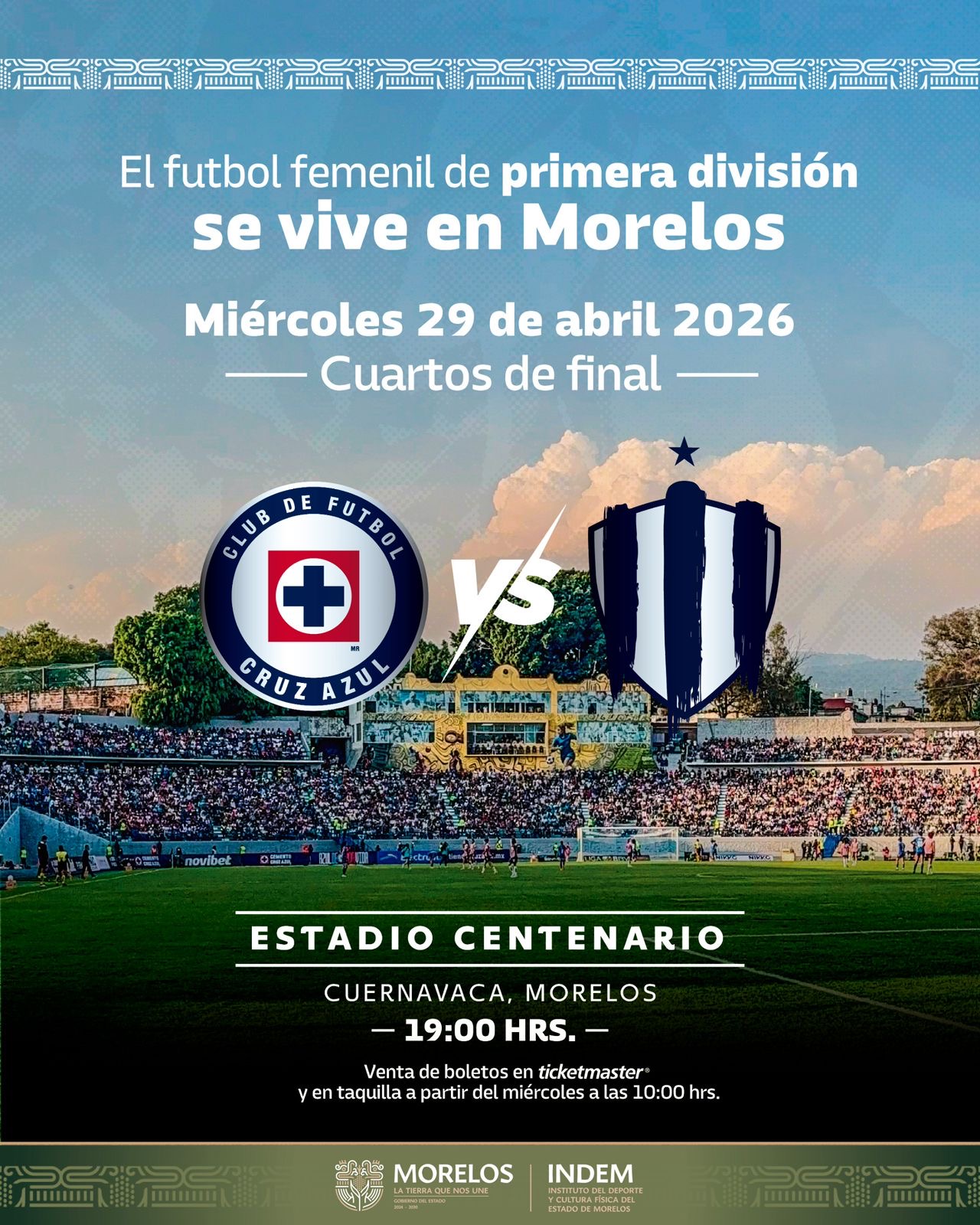 JUGARÁ CRUZ AZUL PARTIDO DE CUARTOS DE FINAL DE LA LIGA MX FEMENIL EN EL ESTADIO CENTENARIO