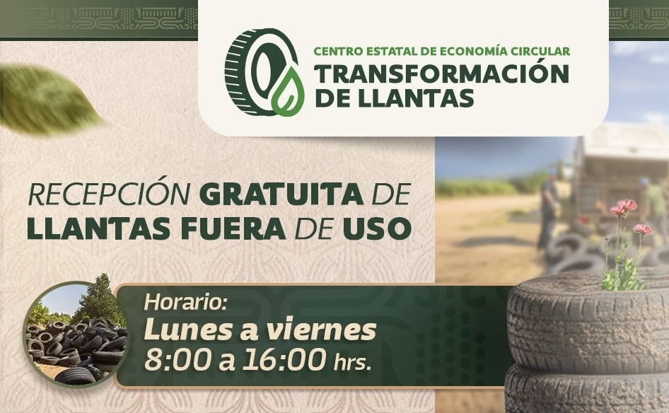 INVITA GOBIERNO DE MORELOS A LLEVAR LLANTAS EN DESUSO AL CENTRO ESTATAL DE ECONOMÍA CIRCULAR