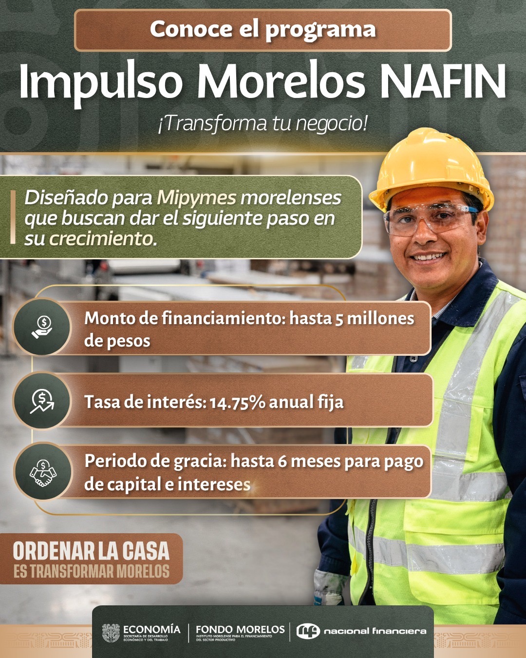CONTINÚA GOBIERNO DE MORELOS CON FINANCIAMIENTO EMPRESARIAL MEDIANTE PROGRAMA IMPULSO MORELOS NAFIN