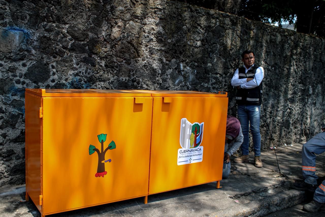 Buena medida de la empresa Trideza: instala contenedores de residuos sólidos en puntos estratégicos de Cuernavaca