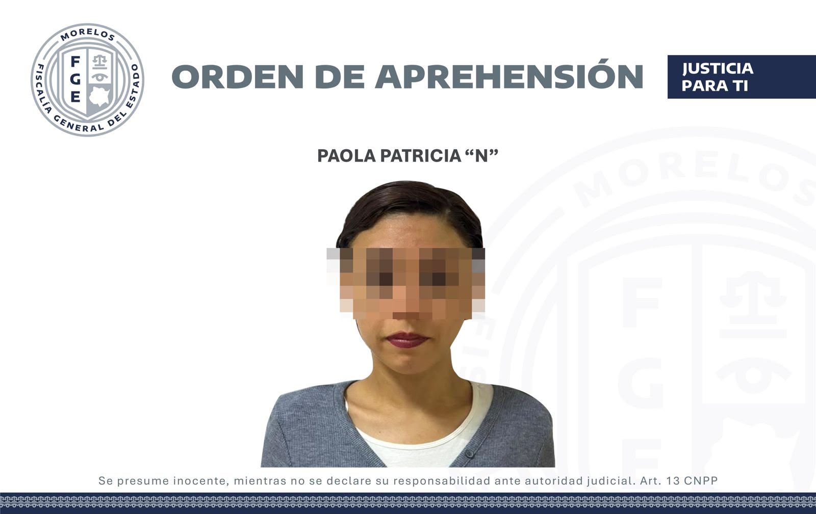 APREHENDEN A MUJER POR DESAPARICIÓN DE UNA PERSONA EN CUERNAVACA