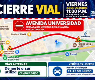 Cierre vial en Avenida Universidad