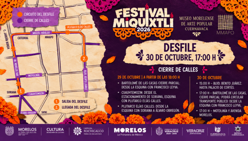 Mapa y programa del Festival Miquixtli 2026
