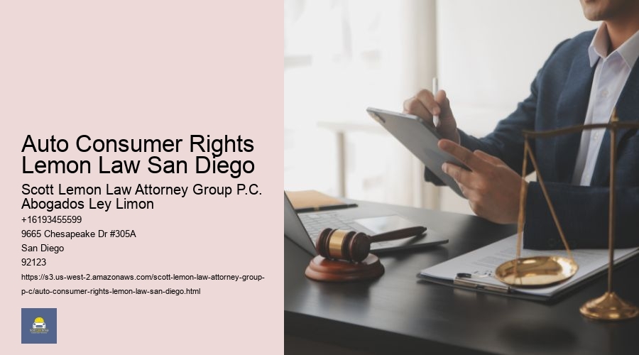 Auto Consumer Rights Lemon Law San Diego