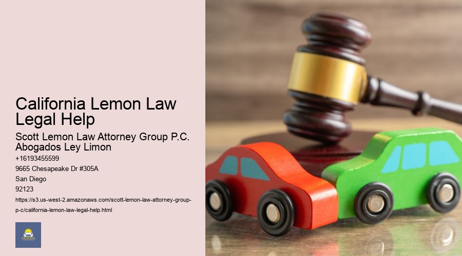 California Lemon Law Legal Help